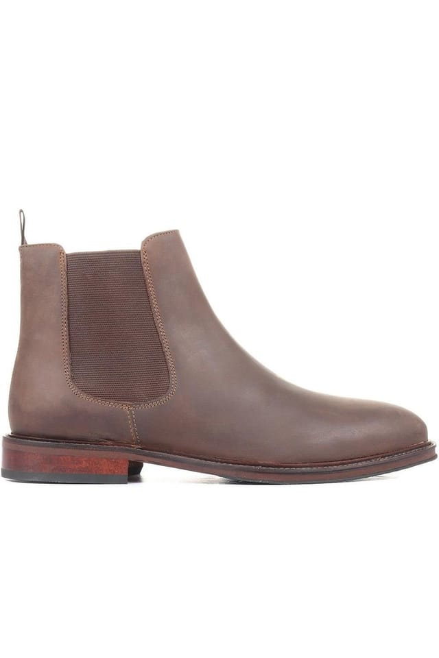Jones Bootmaker Jones Bootmaker Men's Debden Oiled Nubuck Leather Chelsea Boots in Brown - 2