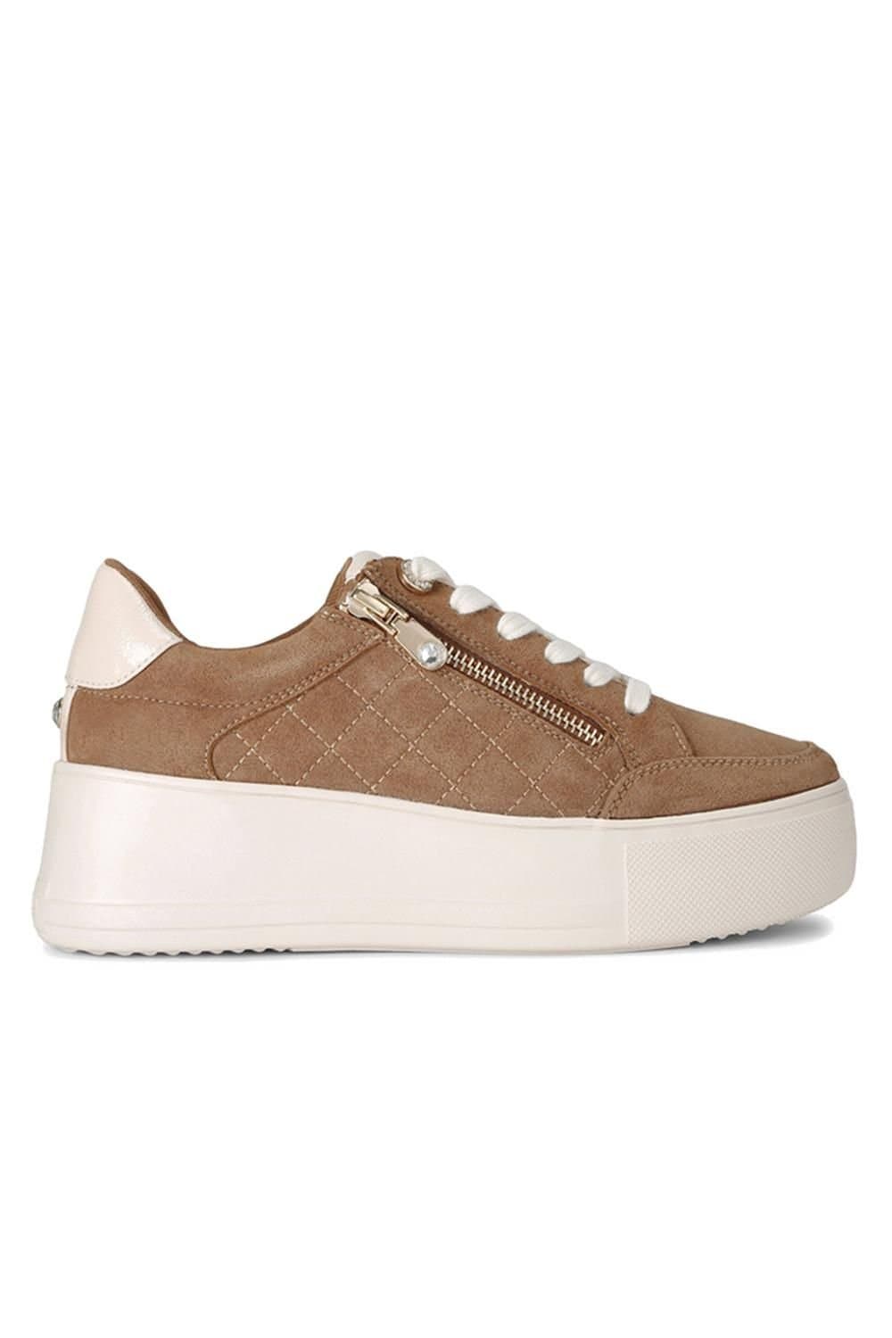 Carvela Carvela Women's 'Jive Zip' Suedette Trainers in Tan