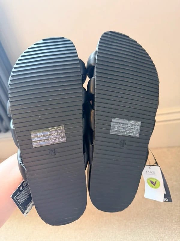 Marks & Spencer M&S Collection Black Cross Strap Platform Mule Sandals UK 7.5 BNWT Holiday - 1