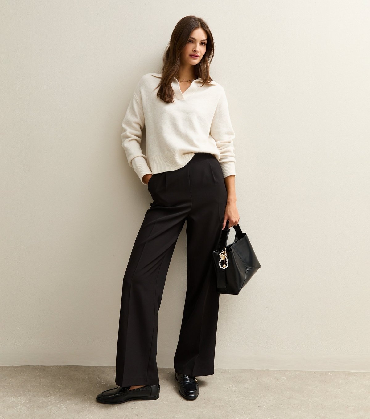 New Look Women's Tall Black Pull On Wide Leg Trousers New Look - 2