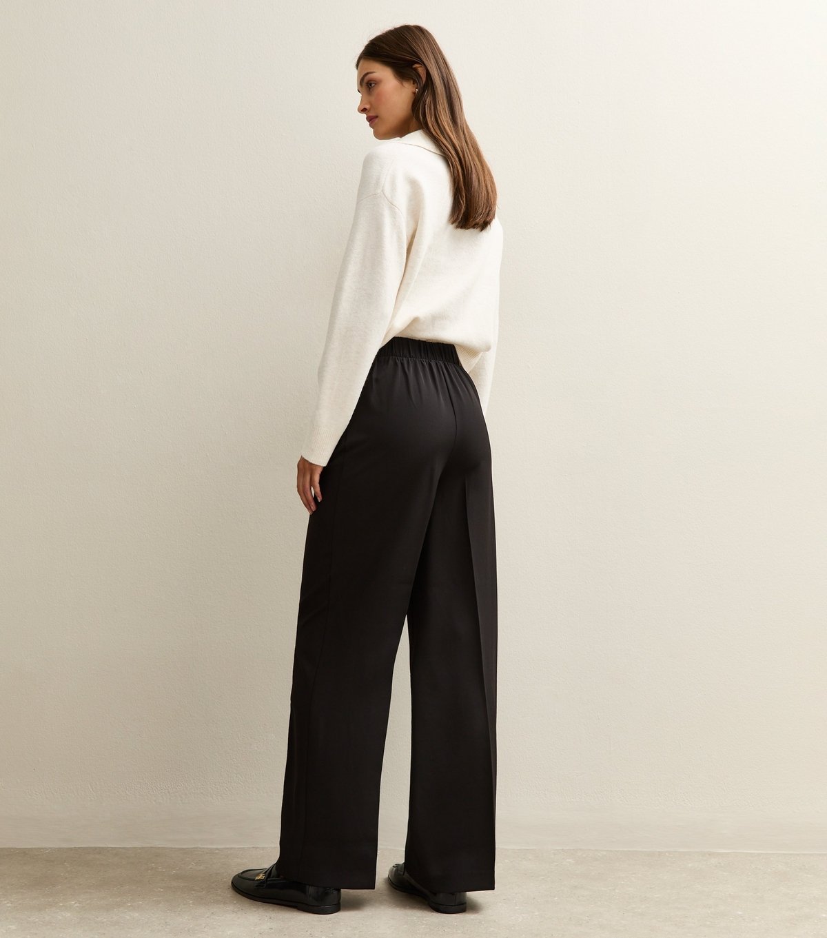 New Look Women's Tall Black Pull On Wide Leg Trousers New Look - 4