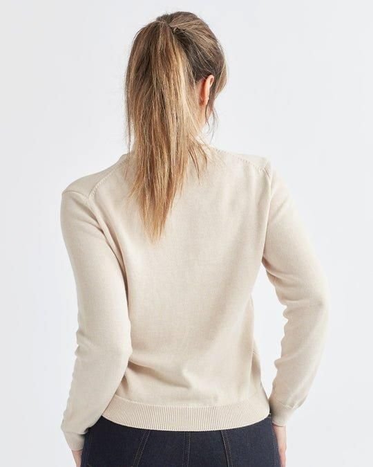 Alse Studio Alse Studio Women's Premium Quality 100% Cotton Turtle Neck Long Sleeve Jumper in Stone - 4