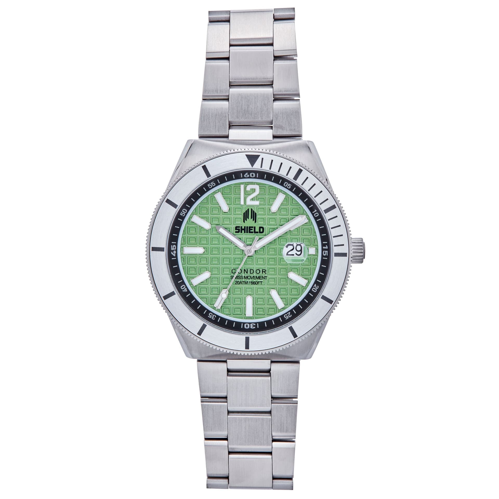 Shield Shield Men's Condor Bracelet Watch w/Date - Green