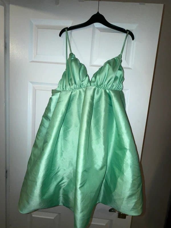 ASOS Green puff asos luxe dress