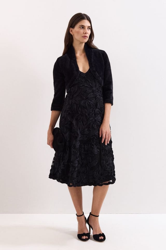 Phase Eight Phase Eight Women's Fay Fluffy Bolero in True Black - 3