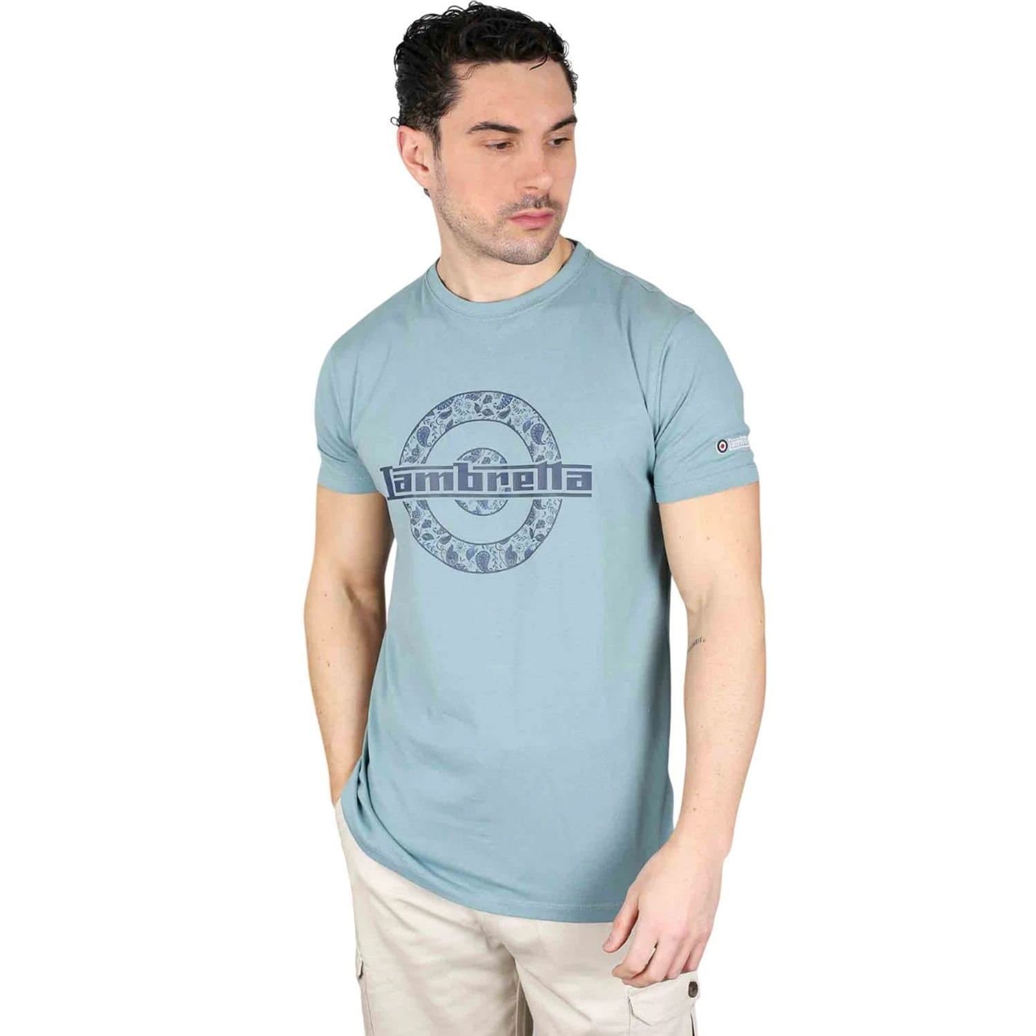 Lambretta Lambretta Men's Paisley Target T-Shirt in Light Blue