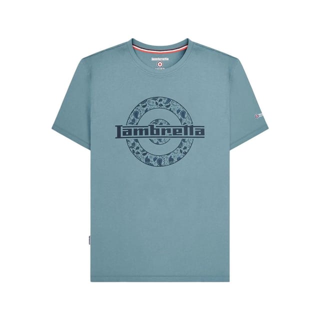 Lambretta Lambretta Men's Paisley Target T-Shirt in Light Blue - 2