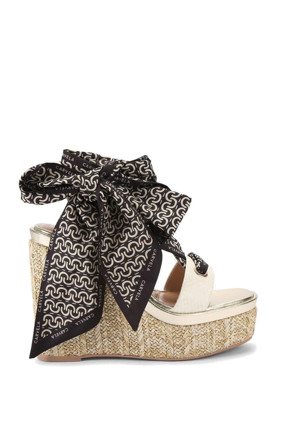 Carvela Carvela Women's 'Sorrento Scarf Wedge' Sandals in Cream