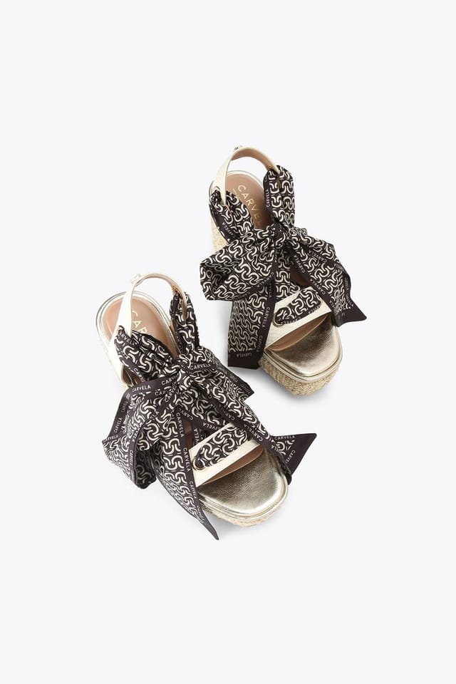 Carvela Carvela Women's 'Sorrento Scarf Wedge' Sandals in Cream - 2