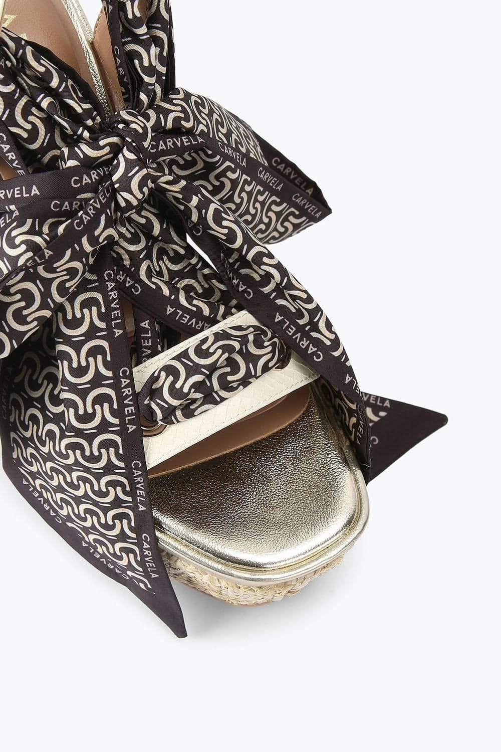 Carvela Carvela Women's 'Sorrento Scarf Wedge' Sandals in Cream - 4