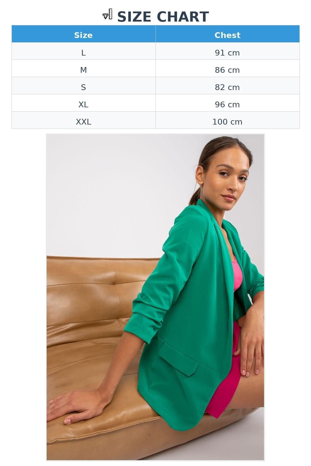 Love Lace Love Lace Women's Shoulder Cushioned Lined 3/4 Jacket in Green - 4