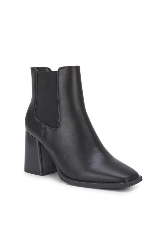 Truffle Collection Truffle Collection Women's Ankle Boots Chunky Heel Polyurethane Pull On Classic Shoes in Black - 2