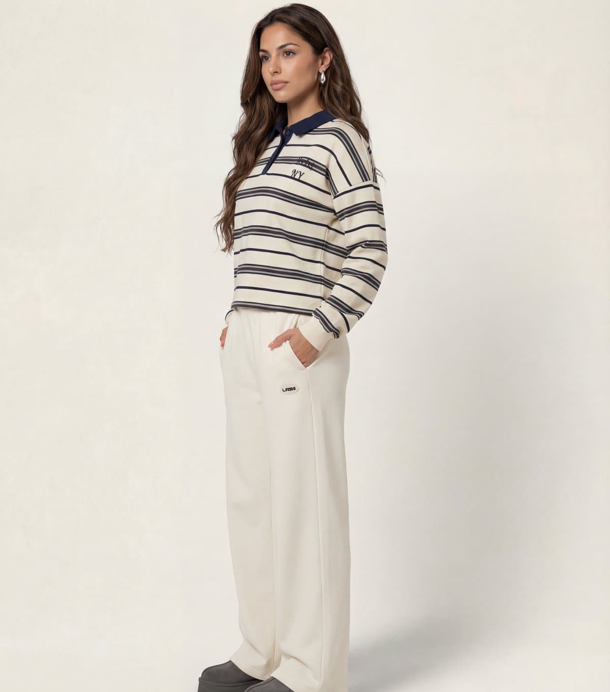 Urban Bliss Women's Cream Striped Rugby Shirt Urban Bliss New Look