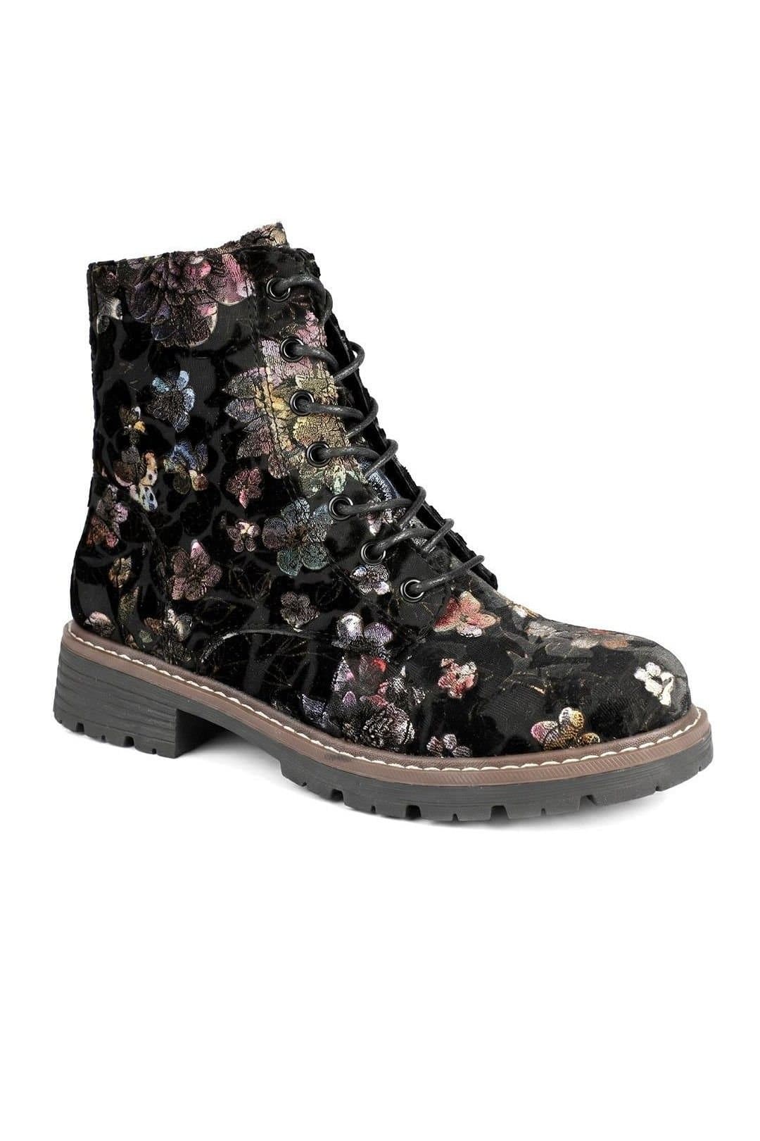 Pavers Pavers Women's Lace Up Ankle Boots With Warm Lining in Black