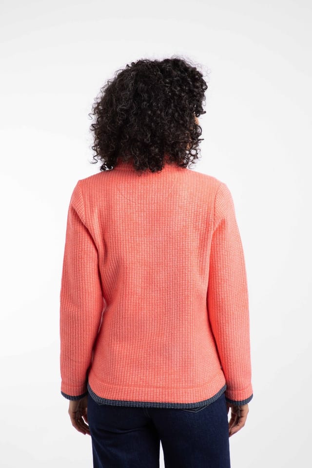 Weird Fish Weird Fish Women's Ariana Full Zip Grid Fleece in Coral - 3