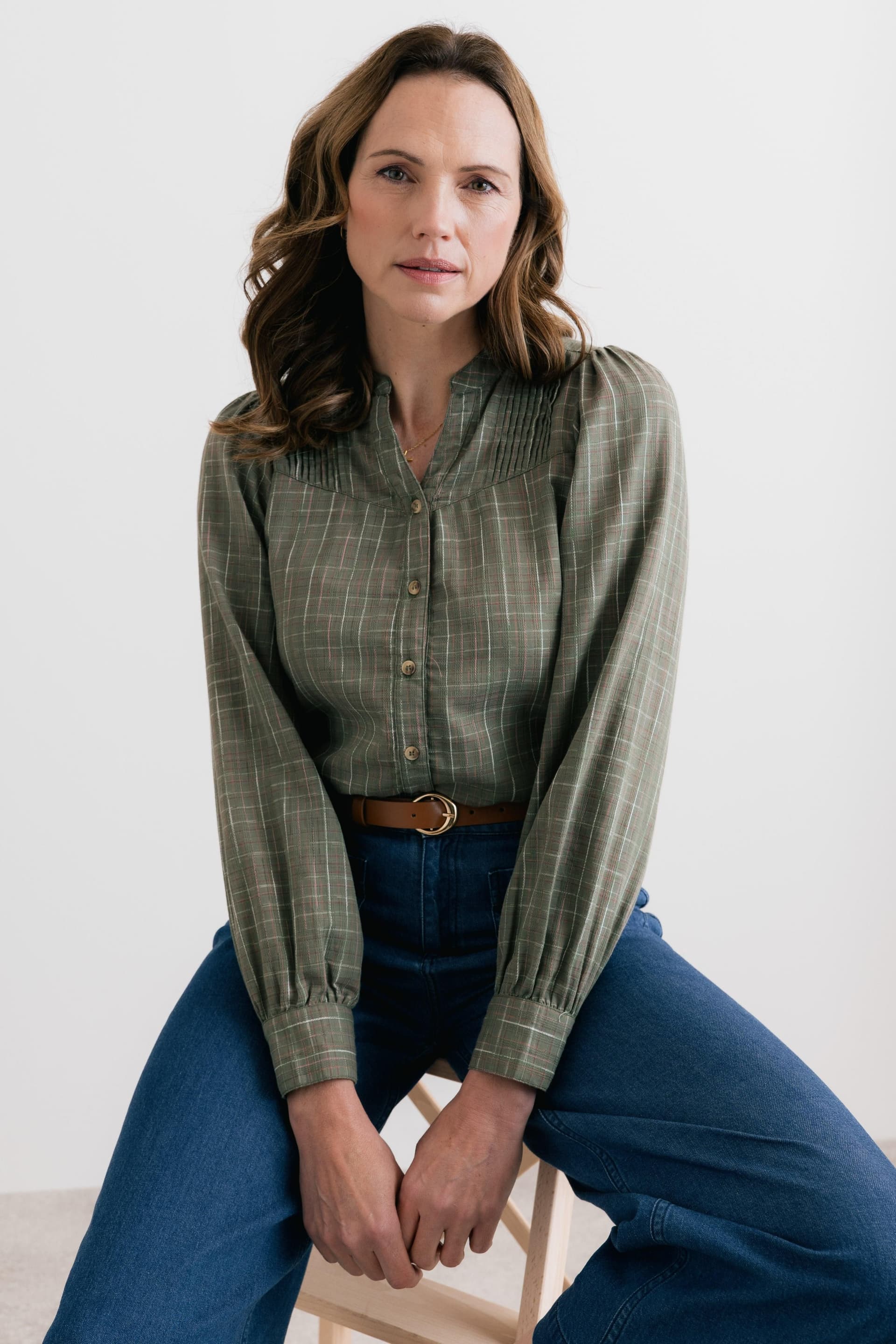 Lily & Me Lily & Me Multicolor Cotton Checked Blouse