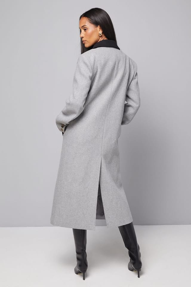 Wallis Wallis Women's Contrast Collar & Pocket Detail Coat in Grey - 3