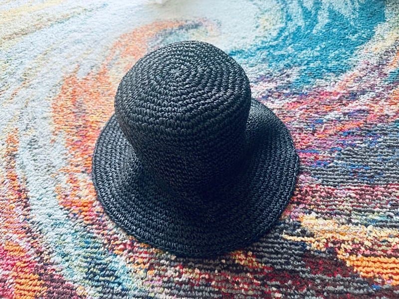 Next Next Black Woven Paper Sun Hat S/M – Wide Brim Summer Hat