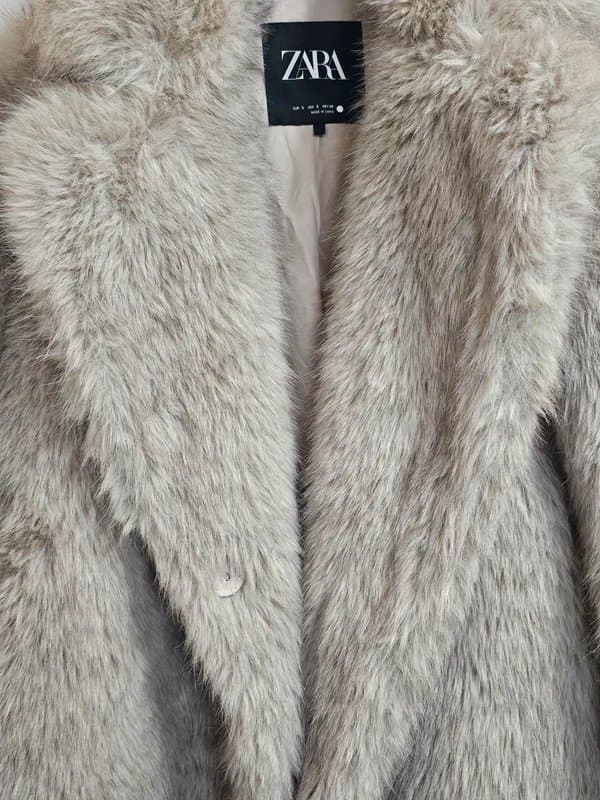 Zara Zara faux fur coat jacket size s