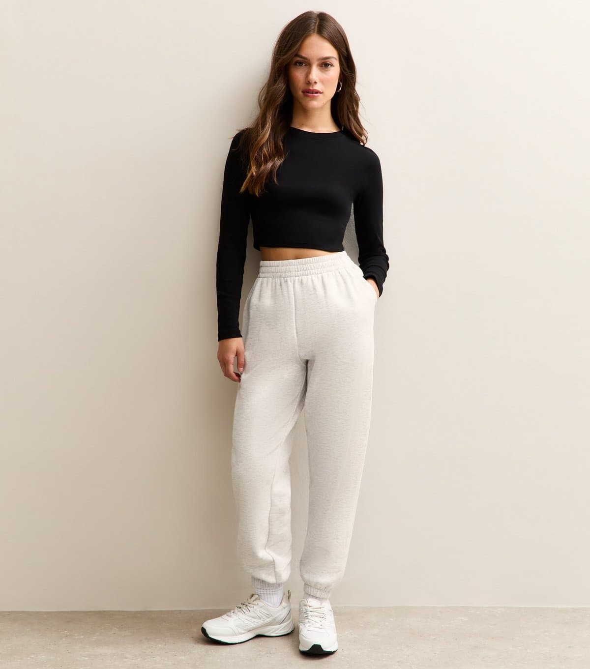 New Look New Look Marl Grey Jersey Joggers for Women