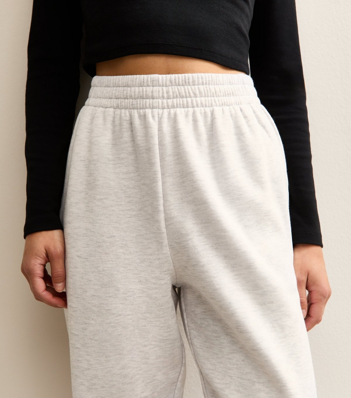 New Look Women's Petite Marl Grey Jersey Cuffed Joggers New Look - 2