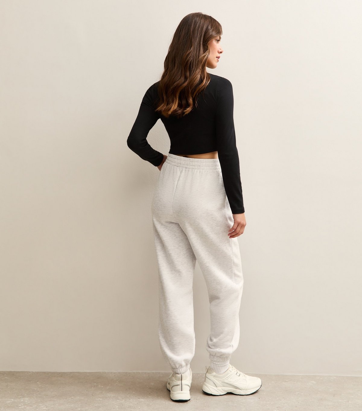 New Look Women's Petite Marl Grey Jersey Cuffed Joggers New Look - 4