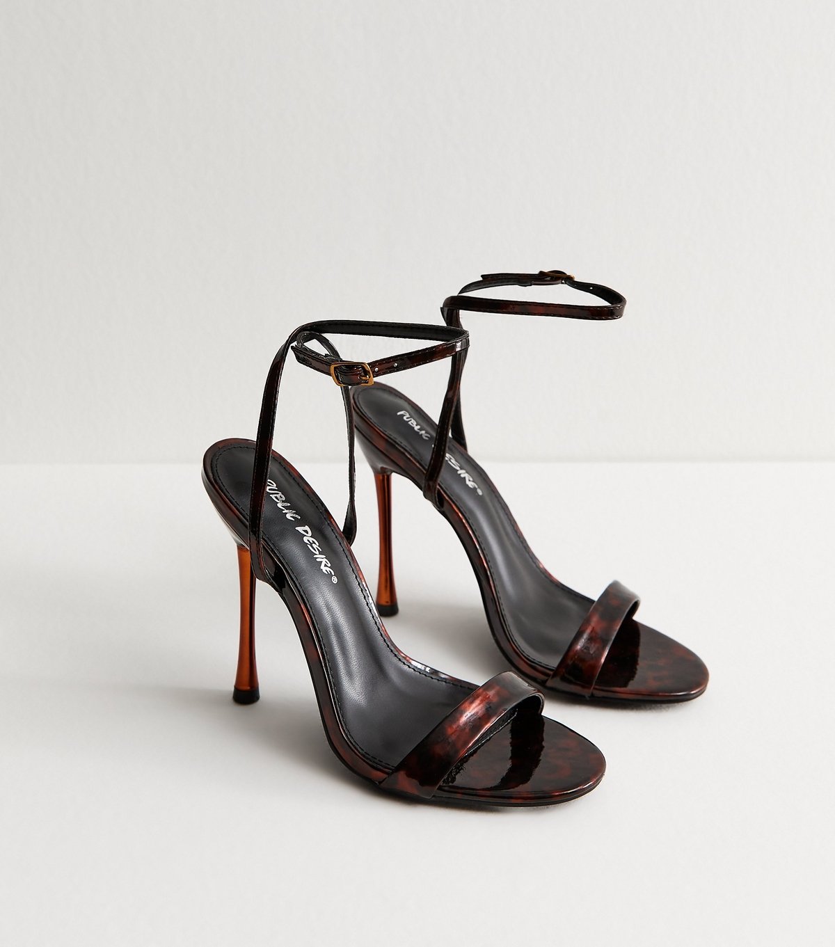 Public Desire Women's Brown Soho Tortoise Shell Stiletto Court Shoes Public Desire New Look - 4