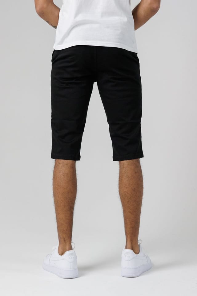 Monkee Genes Monkee Genes Men's Slim Fit Chino Shorts in Black - 2