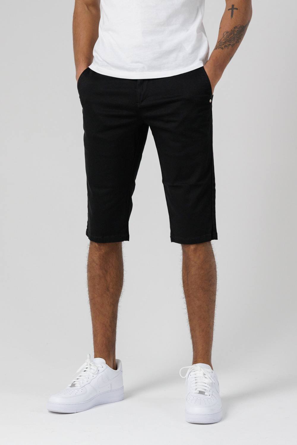 Monkee Genes Monkee Genes Men's Slim Fit Chino Shorts in Black - 4