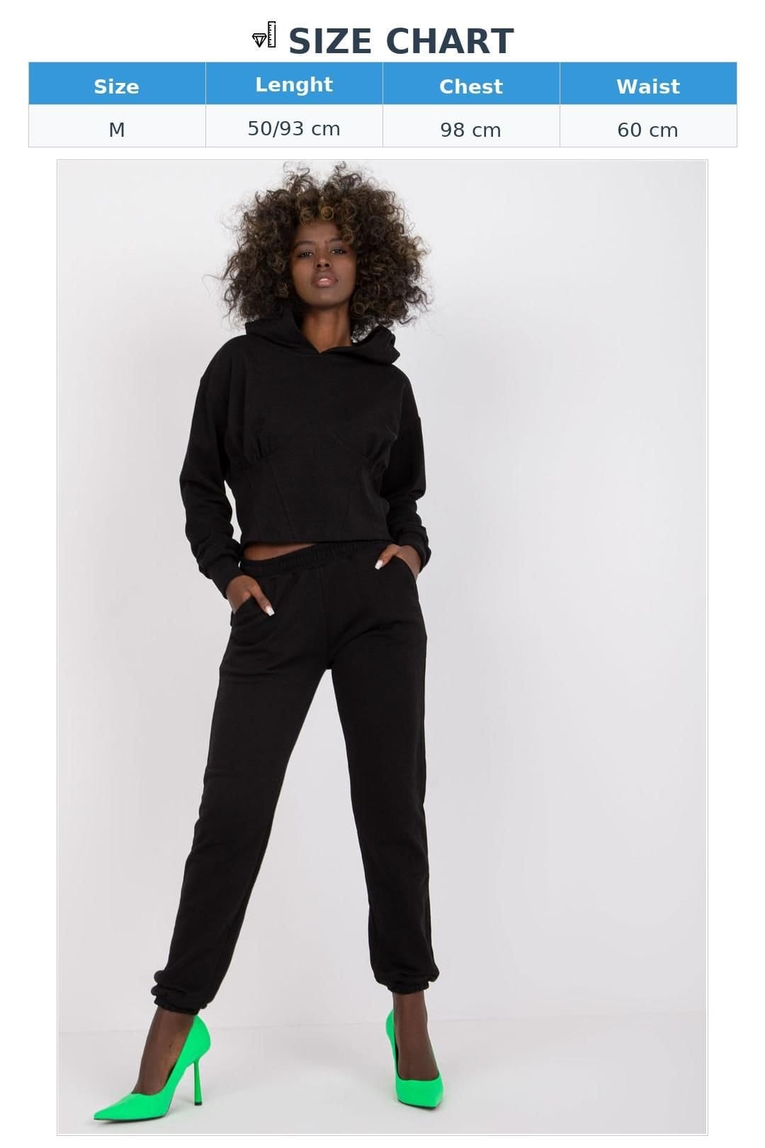 Love Lace Love Lace Women's Corset Insert Hooded Sweatshirt Set with Pants in Black - 4