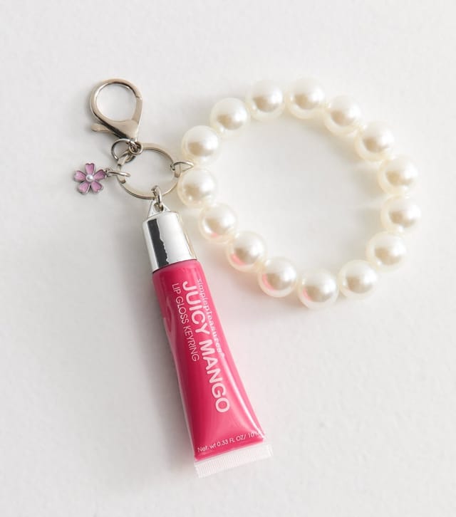 New Look Simple Pleasures Pink Juicy Mango Lip Gloss Keyring New Look - 2