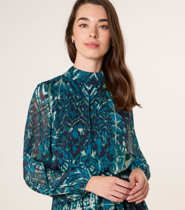 Blue Vanilla Women's Teal Pattern Print Midi Dress Blue Vanilla New Look - 2