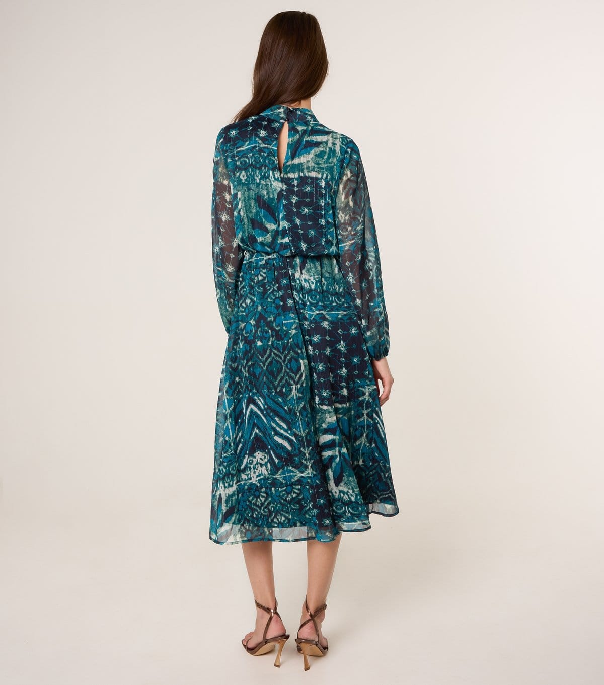 Blue Vanilla Women's Teal Pattern Print Midi Dress Blue Vanilla New Look - 4