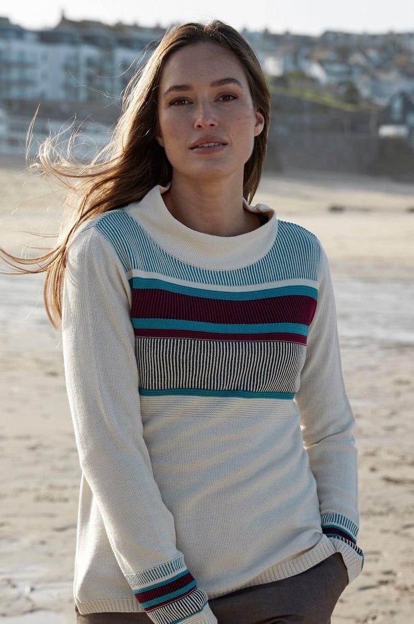 Nomads Clothing Ivory Cotton Banding Jumper
