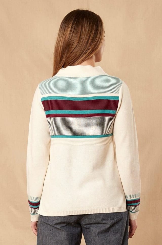 Nomads Clothing Nomads Clothing Women's Womens Cotton Banding Jumper in Ivory - 3