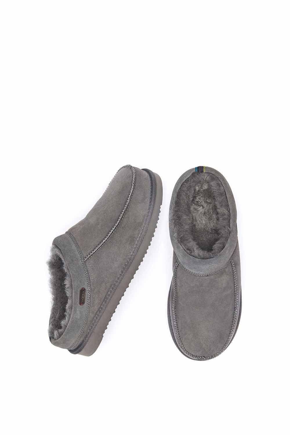 Moshulu Moshulu 'Dorper' Men's Suede Cosy Mule Slippers in Grey