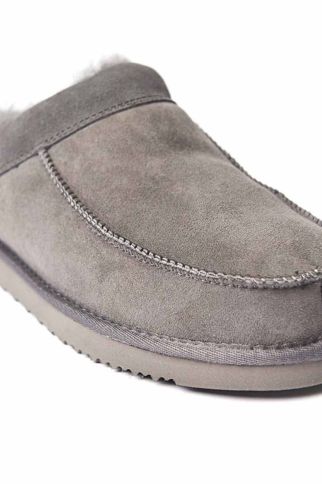 Moshulu Moshulu 'Dorper' Men's Suede Cosy Mule Slippers in Grey - 2