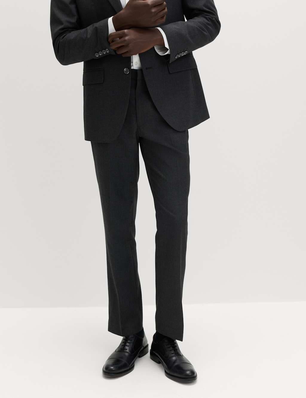 Marks & Spencer M&S Regular Fit Suit Trousers Charcoal