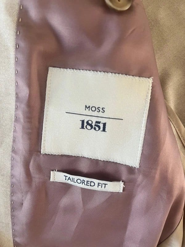 Moss Bros. Beige Tailored Fit Suit
