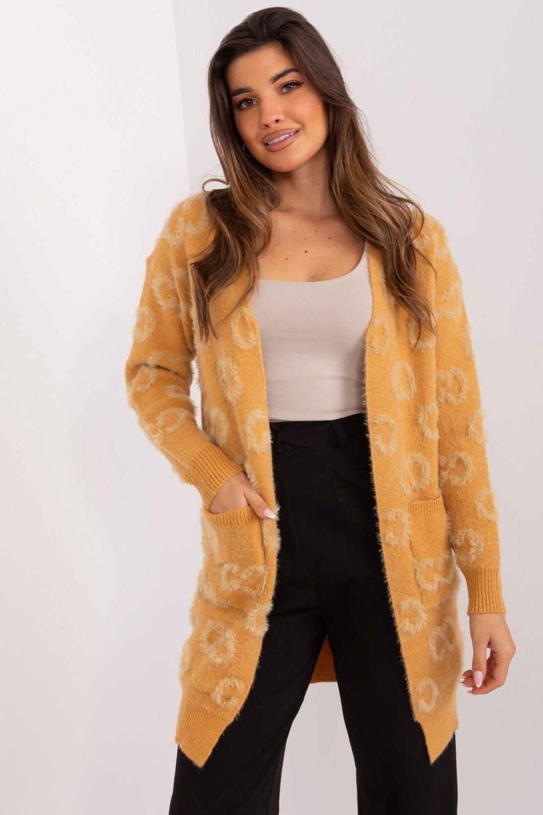 Love Lace Mustard Variegated Long Sleeve Cardigan