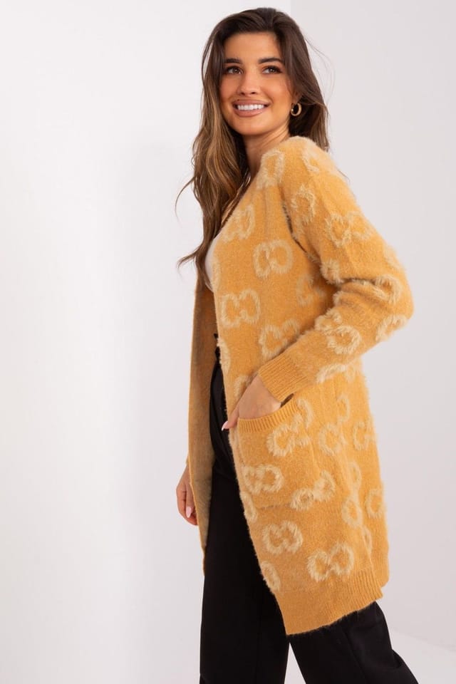 Love Lace Love Lace Women's Everyday Variegated Long Sleeve Cardigan in Mustard - 2