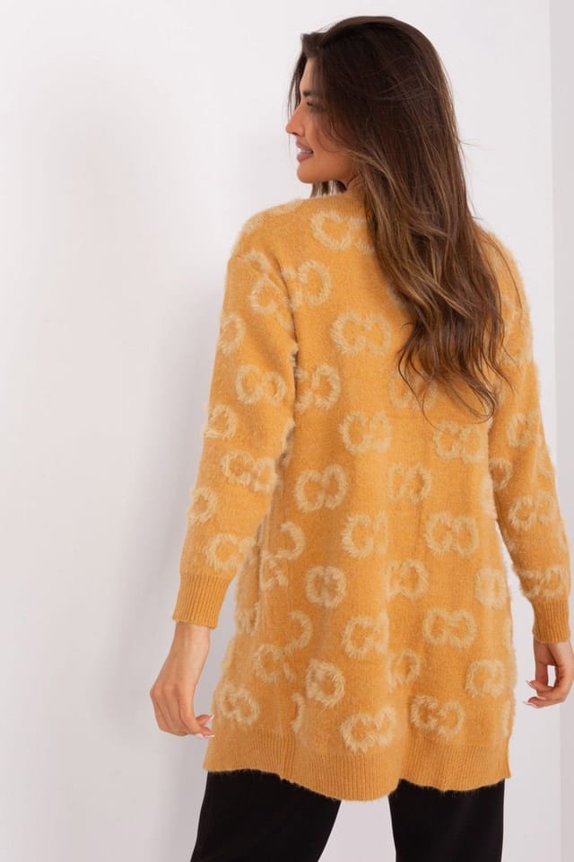 Love Lace Love Lace Women's Everyday Variegated Long Sleeve Cardigan in Mustard - 3