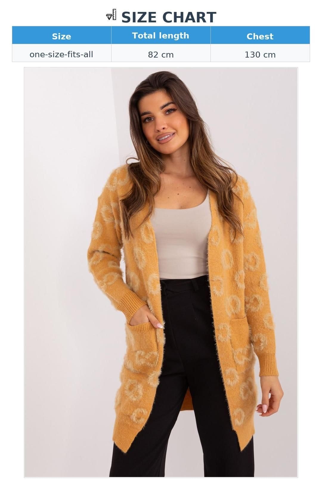 Love Lace Love Lace Women's Everyday Variegated Long Sleeve Cardigan in Mustard - 4