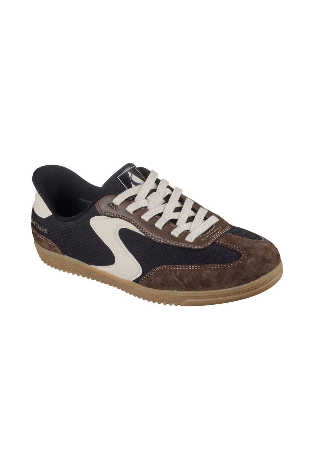 Skechers Skechers Women's HOTSHOT EVERYDAY EASE Nylon & Suede Bungee Slip-Ins Black/Brown in Black