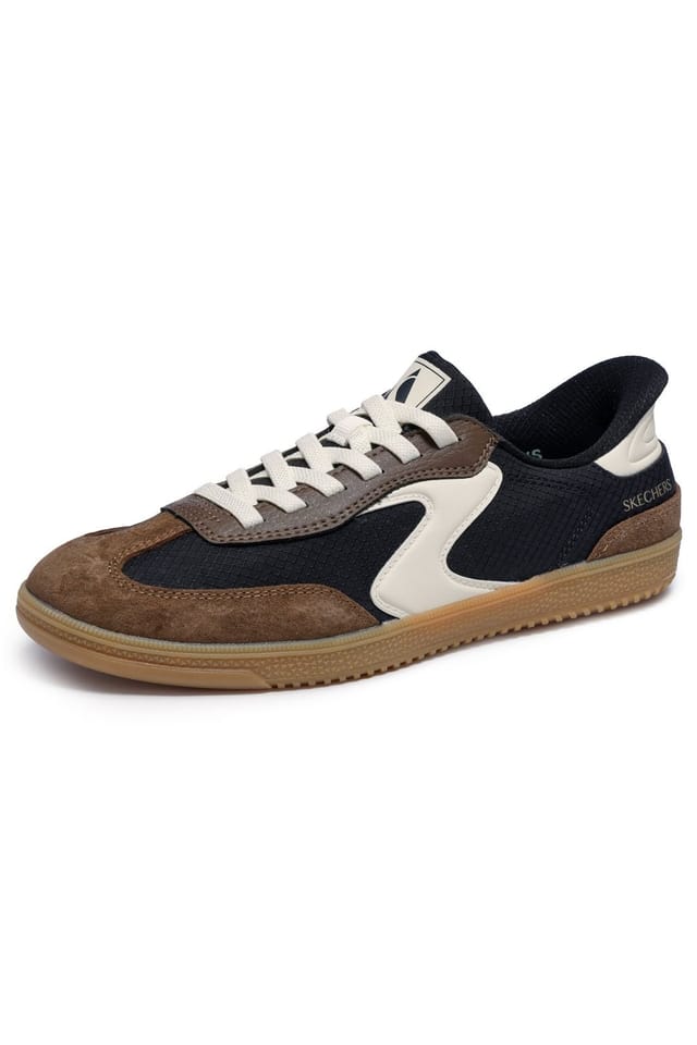 Skechers Skechers Women's HOTSHOT EVERYDAY EASE Nylon & Suede Bungee Slip-Ins Black/Brown in Black - 2