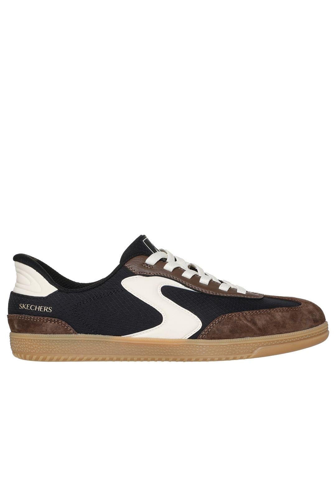 Skechers Skechers Women's HOTSHOT EVERYDAY EASE Nylon & Suede Bungee Slip-Ins Black/Brown in Black - 4