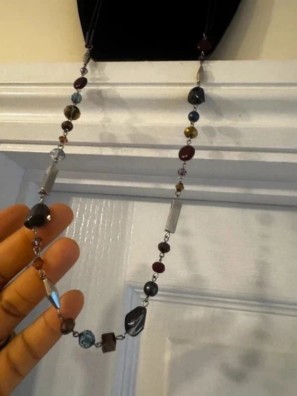 Vintage Dressing Vintage Long Multi-Coloured Beaded Necklace – Statement Summer Jewellery