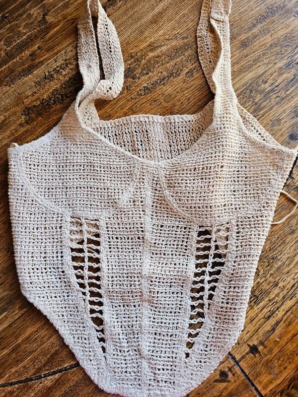 Zara Cream Knit Cotton Cami Crop Top