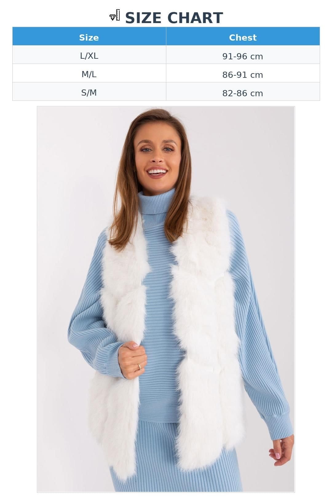 Love Lace Love Lace Women's Lined Faux Fur Slip Pocket Vest in White - 4