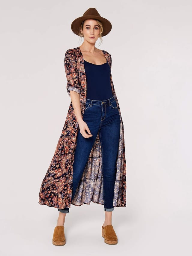 Apricot Apricot Women's Paisley Tiered Midi Dress in Navy - 2